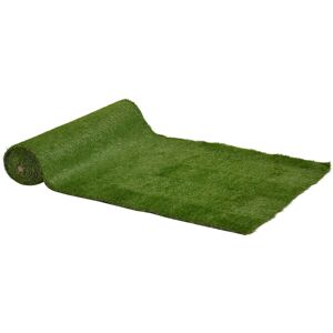 Outsunny Gazon synthétique pelouse artificiel moquette extérieure herbes denses hautes