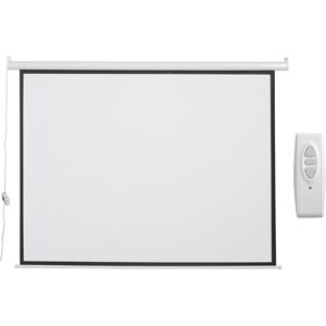 HOMCOM Ecran de projection motorisé home-cinéma format 4:3 84 pouces 171L x 128H cm blanc