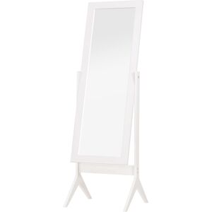 HOMCOM Miroir sur Pied Chambre Grand miroir Miroir de Sol Miroir à pied Inclinaison réglable Pleine Longueur dim. 47L x 46l x 148H cm MDF Blanc