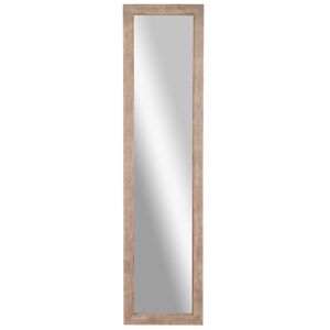 HOMCOM Miroir rectangulaire miroir mural style campagne avec cadre en bois mural ou à poser 160 x 39,8 cm marron clair