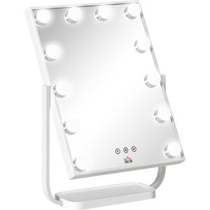 HOMCOM Miroir maquillage Hollywood LED tactile inclinable design Hollywood moderne