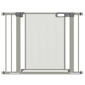 PawHut Barrière de sécurité barriere escalier pour animaux domestique avec fermeture automatique double verrouillage largeur 75-103 cm gris - Publicité