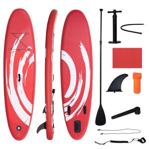 Outsunny Stand up paddle gonflable surf planche de paddle pour adulte dim. 300L x 76l x 15H cm nombreux accessoires fournis PVC blanc rouge - Publicité