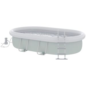 Outsunny Piscine rectangulaire hors sol avec structure en acier pompe