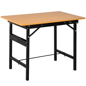 HOMCOM Établi atelier pliant table de travail pliable avec règle et rapporteur MDF table atelier 100 x 60 x 75,5 cm  jaune noir