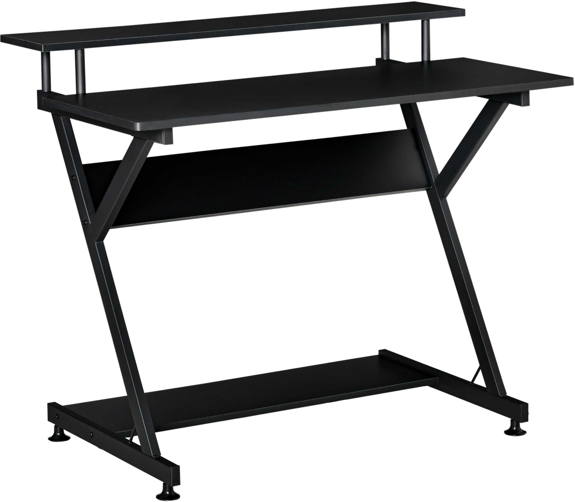 HOMCOM Bureau informatique table avec étagères style industriel grand espace de rangement pour bureau chambre salle de jeu noir