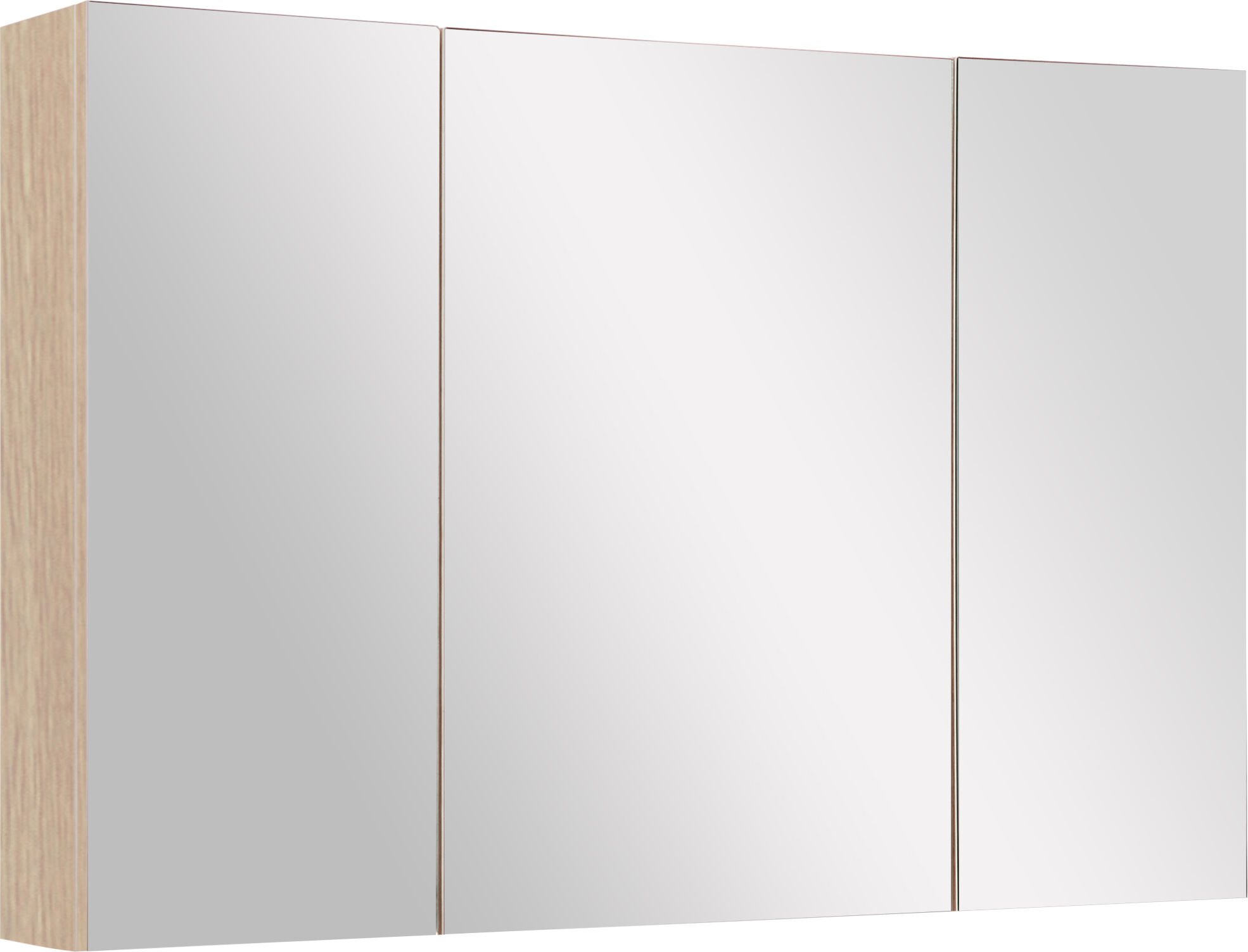 Homcom Armoire miroir murale polyvalente meuble pour salle de bain style contemporain 3 portes 3 étagères Beige 90 x 14 x 60 cm