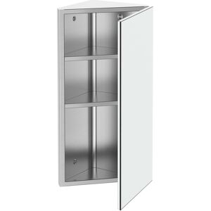 HOMCOM Armoire Miroir Meuble de Salle de Bain Armoire de Toilette Murale Meuble d'angle 2 étagères dim. 30L x 18,4l x 60H cm Acier INOX.