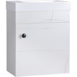 kleankin meuble sous-vasque meuble lavabo salle de bain suspendu avec rangement pour salle de bain 40 x 22 x 50 cm - blanc   Aosom France