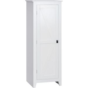 HOMCOM Meuble salle de bain armoire de cuisine compacte style classique avec 3 étagères réglables en hauteur MDF blanc   Aosom France