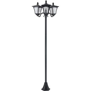 Outsunny Lampadaire de jardin extérieur à LED solaire avec capteurs 3 abat-jours - H.182.5 cm - IP44