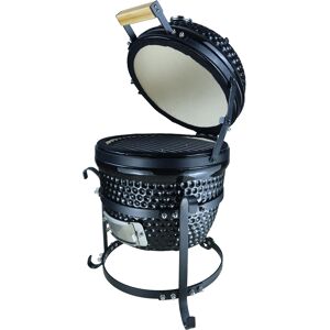 Outsunny Barbecue au Charbon Couvercle avec Thermomètre Fonte Acier Émail 40 5 x 35 x 55 cm Noir