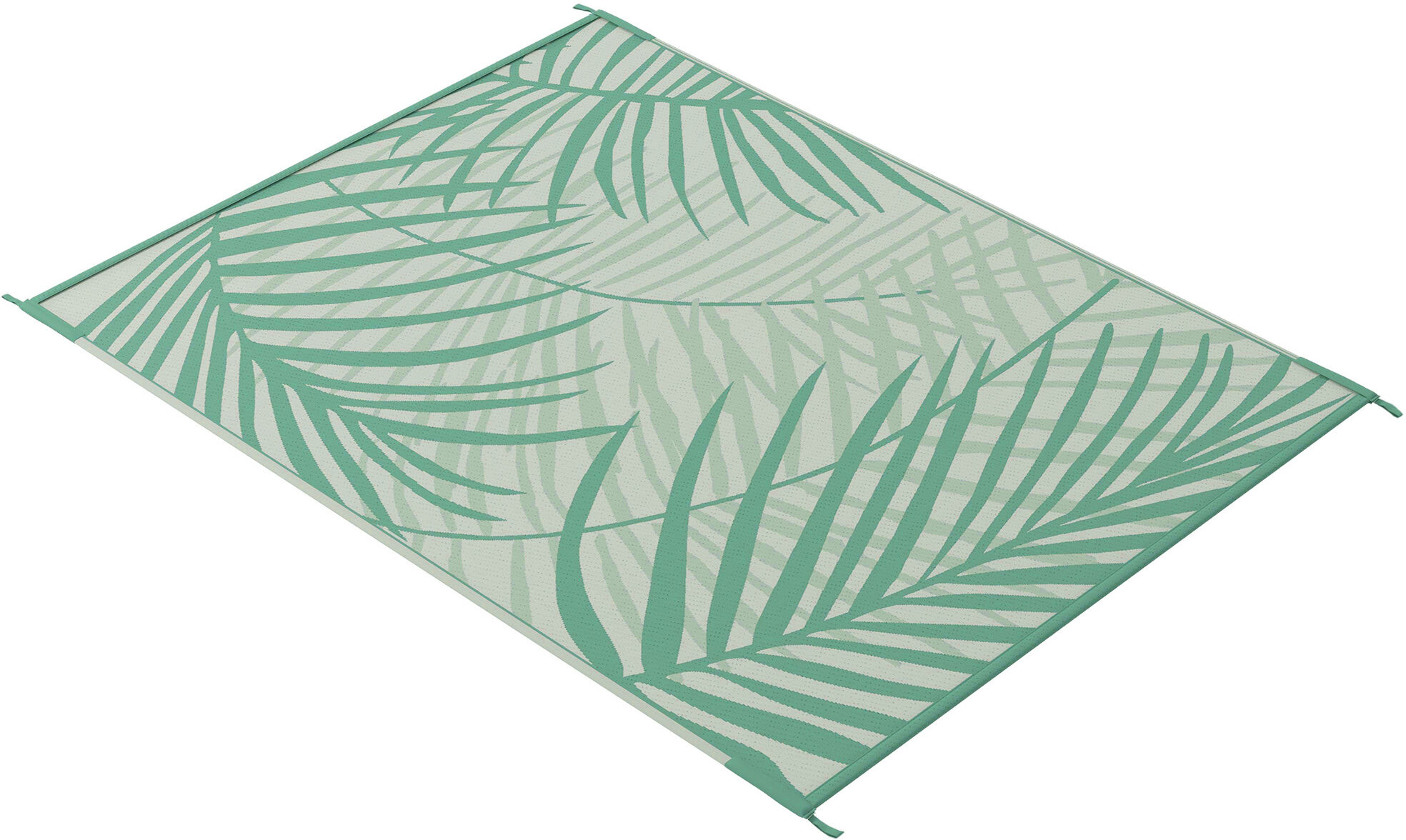 Outsunny Tapis de jardin extérieur réversible 365L x 274l cm imperméable motif feuillage avec sac de transport, vert crème