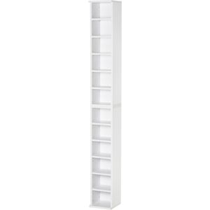 HOMCOM Lot de 2 etageres colonnes armoire de rangement CD 6 + 6 compartiments blanc dim. 21L x 22,5l x 88,5H cm