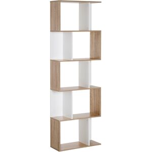 Homcom Bibliothèque Multi-Rangements Blanc 60 x 24 x 185 cm