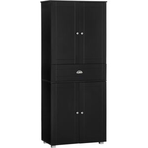 HOMCOM Buffet armoire de cuisine avec tiroir étagères réglables multifonctionnelle anti-basculement MDF 76,2L x 40P x 184H cm noir   Aosom France