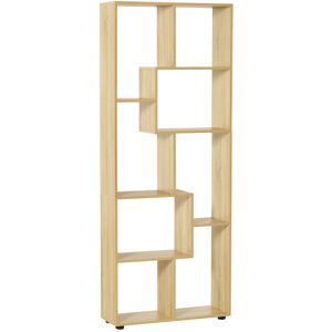 HOMCOM Bibliothèque étagère Zig zag Design Contemporain 70L x 24l x 178H cm Panneaux Particules Bois naturel