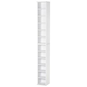 HOMCOM Lot de 2 étagères colonnes armoire de rangement CD 6 + 6 compartiments blanc dim. 21L x 22,5l x 88,5H cm - Publicité