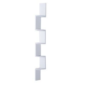 HOMCOM Étagère d'angle design contemporain zig zag 5 niveaux 12L × 12l × 120H cm blanche - Publicité