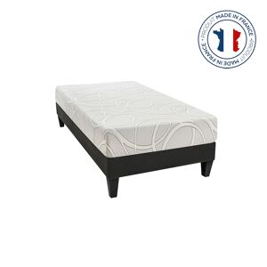 HOMCOM Ensemble matelas mémoire de forme avec microcapsules de gel rafraîchissant + Sommier à lattes 90 x 190 - 1 personne