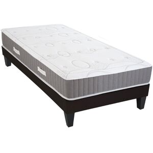 HOMCOM Ensemble matelas mémoire de forme et mousse recyclée 40 kg/m³ 15 cm épaisseur + Sommier à lattes 90 x 190 - 1 personne