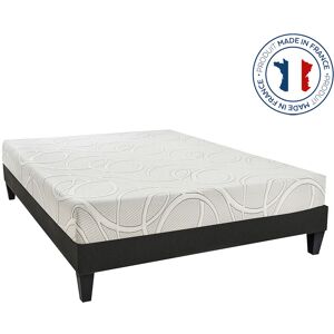 HOMCOM Ensemble matelas mémoire de forme avec microcapsules de gel rafraîchissant + Sommier à lattes 140 x 190 - 2 personnes