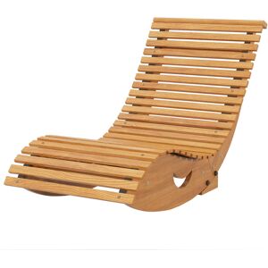 Outsunny Chaise a bascule - Rocking chair d'exterieur jardin avec siege a lattes et dossier haut en bois