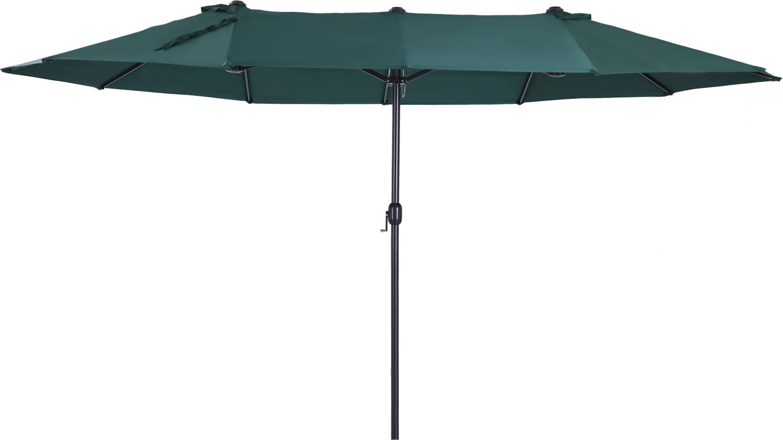 Outsunny Parasol XXL parasol de jardin grande taille 4,6L x 2,7l x 2,4H cm ouverture fermeture manivelle acier polyester haute densité vert