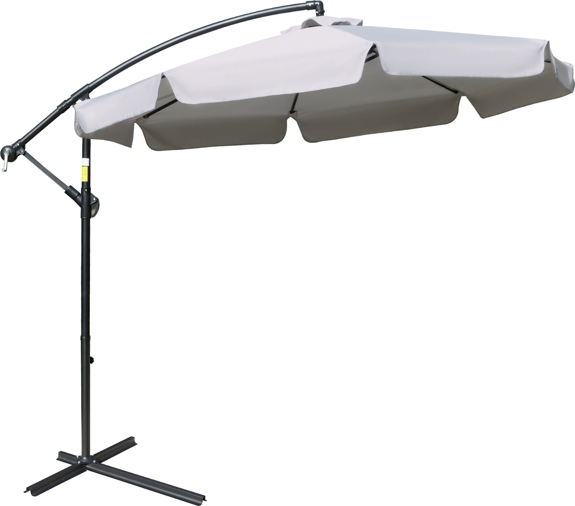 Outsunny Parasol déporté octogonal inclinable manivelle avec pied en croix Ø 2,65 x 2,45H m gris clair-AOSOM.fr