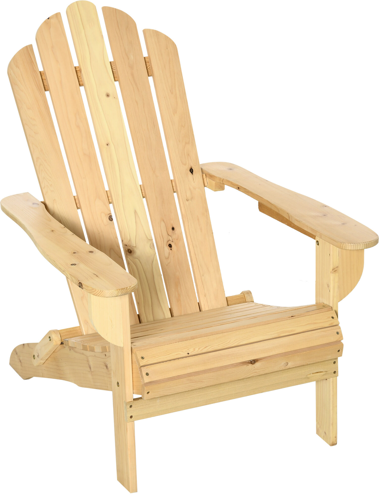 Outsunny Fauteuil Adirondack pliable de jardin grand confort dossier incliné assise profonde bois de pin traité peint naturel