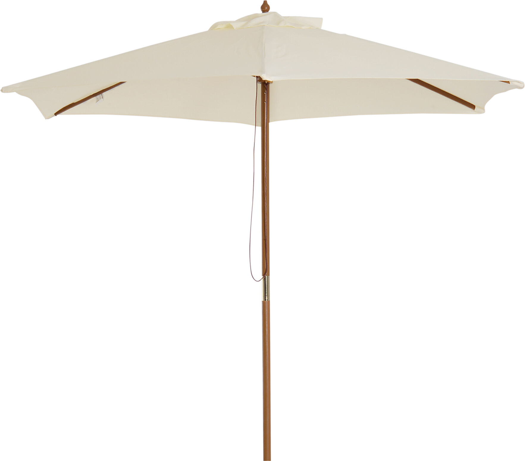 Outsunny Parasol droit rond parasol de jardin extérieur grande taille de jardin Ø 2,5 x 2,3H m bois de bambou crème