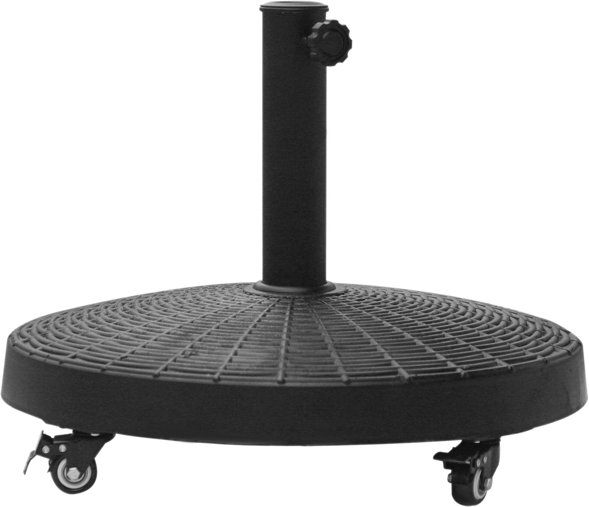 Outsunny Pied de parasol base de lestage poids net 22,7kg en résine avec 4 roulettes dim. Φ52 x 41H cm - Noir   Aosom France