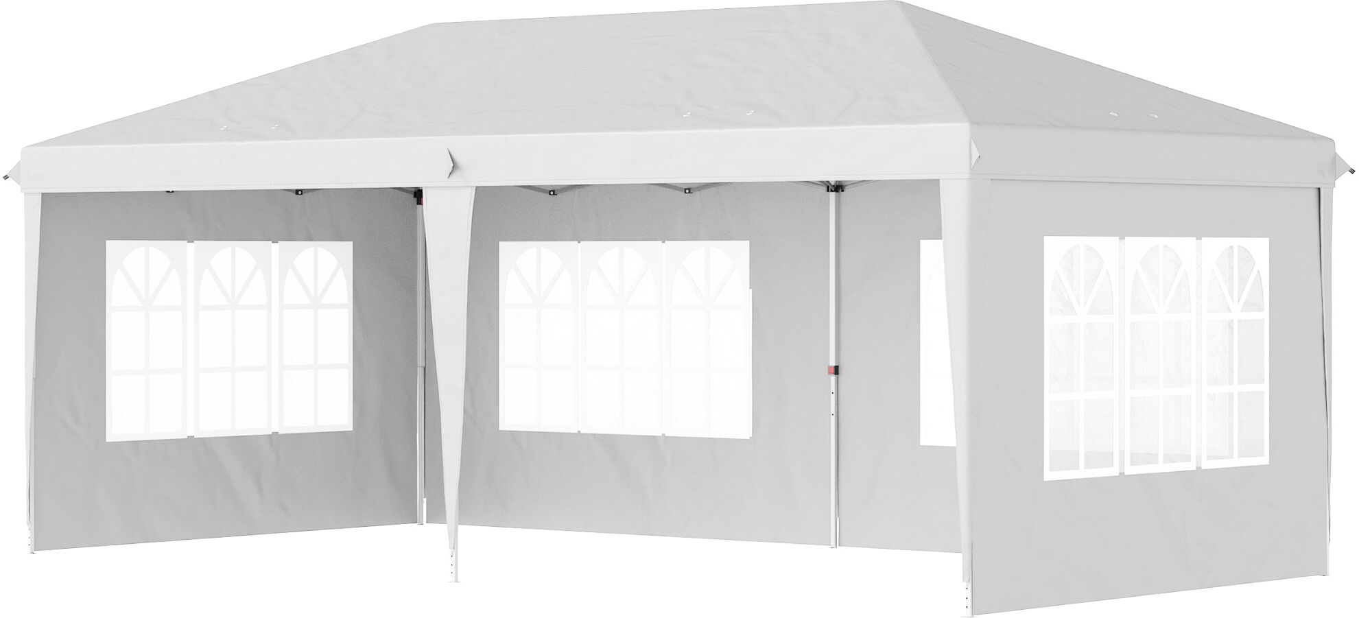 Outsunny Tonnelle pop-up pliante - tente de réception - 3 x 6 m 3 cotés démontables blanc