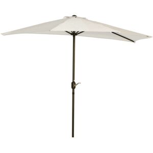 Outsunny Demi parasol, parasol de balcon 5 entretoises aluminium polyester 2,69L x 1,38l x 2,36H m crème