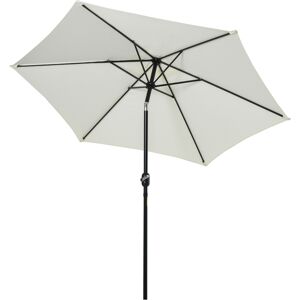 Outsunny Parasol Inclinable de Jardin Balcon Terrasse Manivelle Toile Polyester Imperméable 180 g/m² Alu Ø 2.7 x 2.35 m Crème