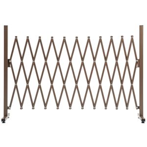 Outsunny Barrière Extensible rétractable barrière de sécurité 300L x 31l x 104H cm alu métal Chocolat