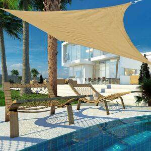 HOMCOM Voile d'ombrage rectangulaire 4x6m toile solaire taud de soleil sable - Publicité