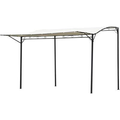 Outsunny Pergola tonnelle de jardin auvent adossable 3 x 2,5