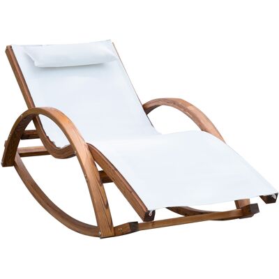 Outsunny Chaise longue fauteuil berçante à bascule transat bain de