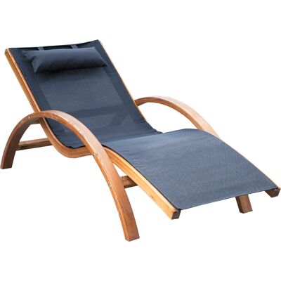 Outsunny Transat Chaise Longue Bain de soleil Design Style Tropical