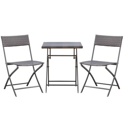 Outsunny Ensemble meubles de jardin design table carré et chaises