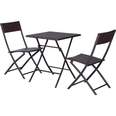 Outsunny Ensemble Meubles de Jardin Design Table Carré et Chaises