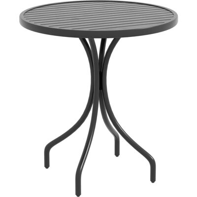 Outsunny Table de jardin ronde Ø66cm, table d'exterieur en acier