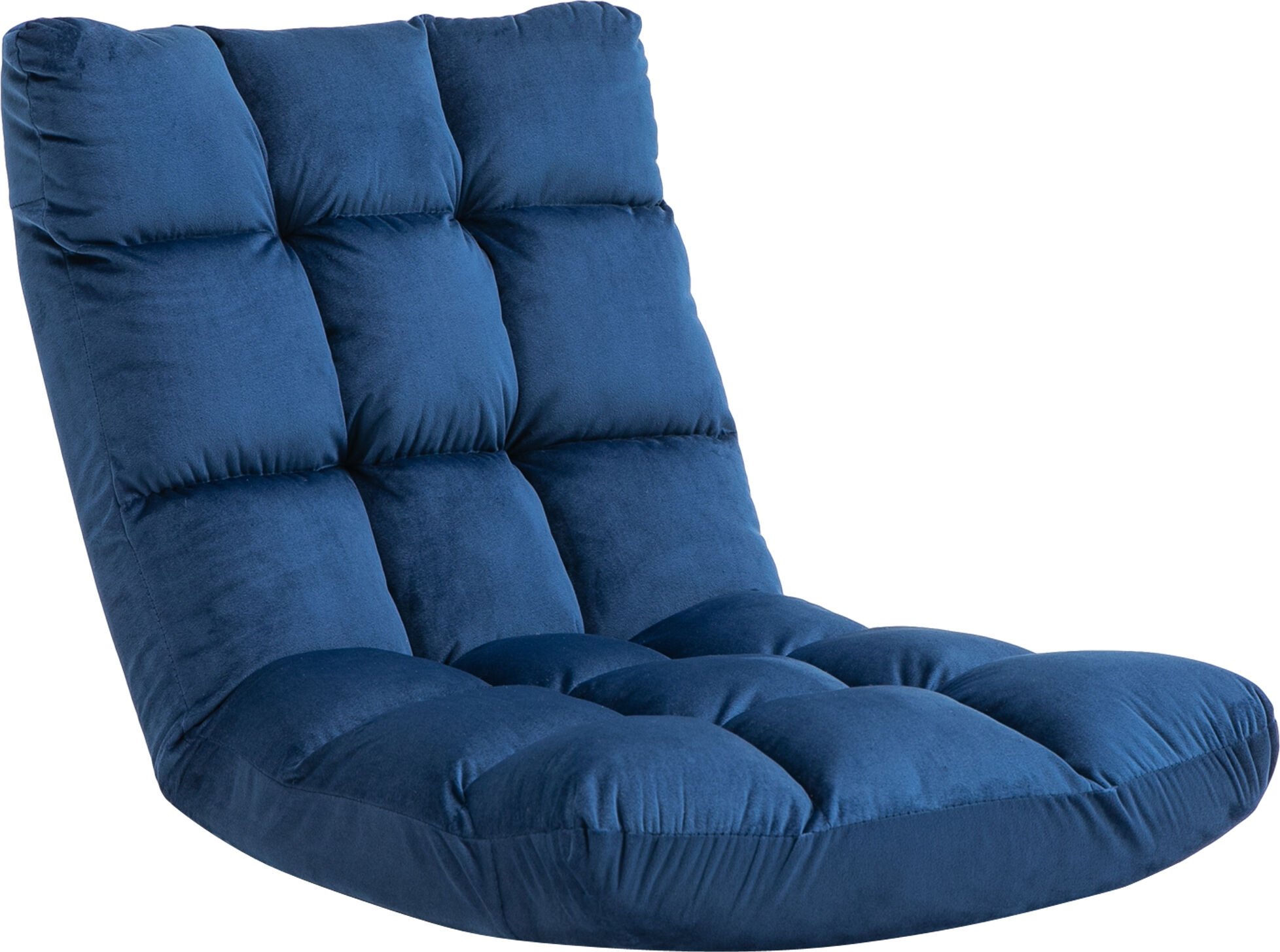 HOMCOM Fauteuil Convertible Fauteuil Paresseux Grand Confort Inclinaison Dossier Multipositions 90°-180° Flanelle Polyester capitonné Bleu Roi