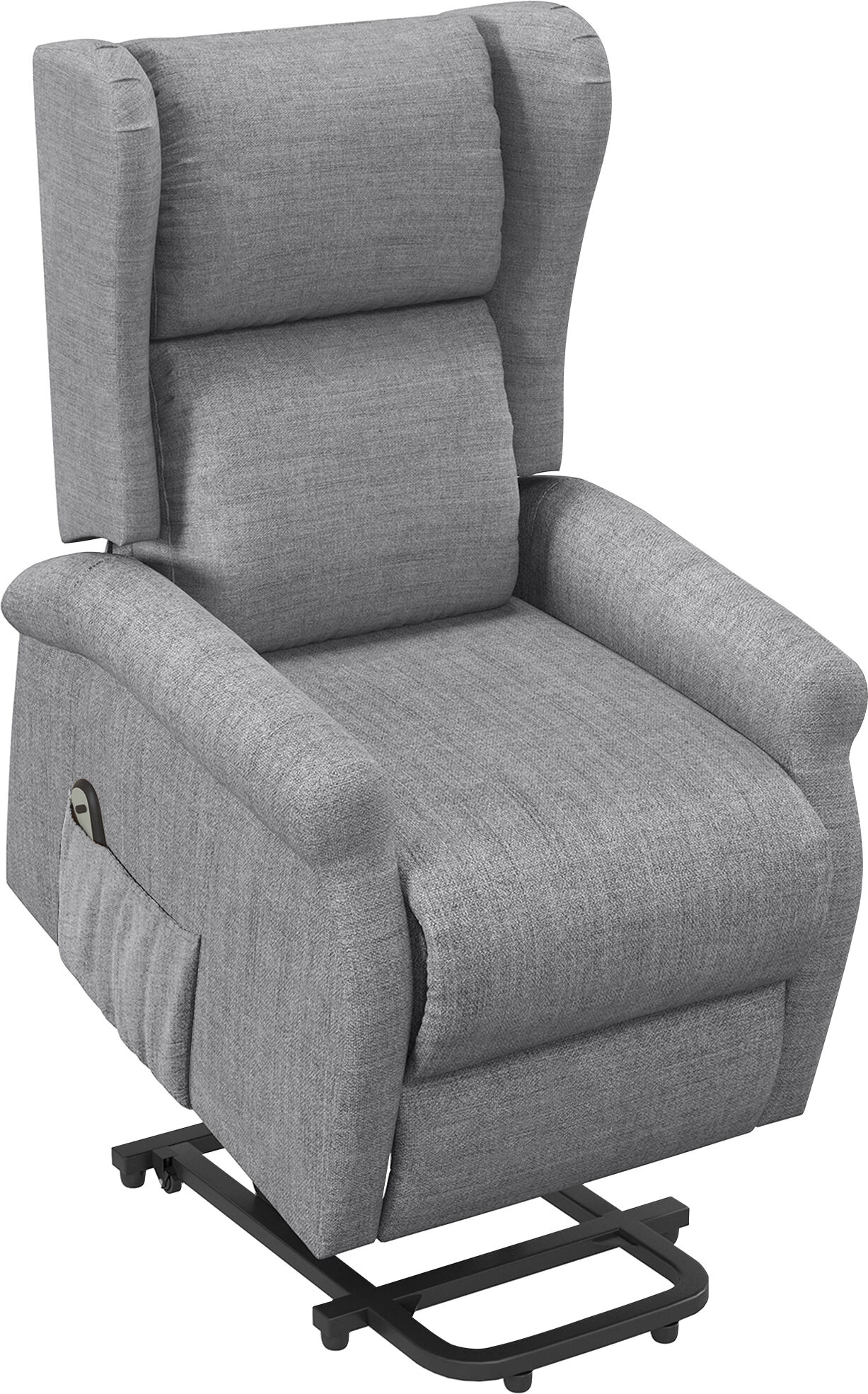 HOMCOM Fauteuil relax électrique fauteuil releveur inclinable avec repose-pied ajustable lin gris chiné Dim. 72,5L x 94l x 109H cm   Aosom France