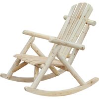 Outsunny Fauteuil de jardin Adirondack à bascule rocking chair style néo-rétro assise dossier ergonomique bois naturel de pin