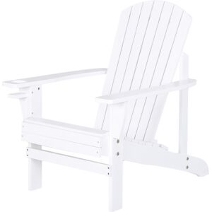 Outsunny Fauteuil de jardin Adirondack chaise longue inclinable en bois 97L x 73l x 93H cm blanc