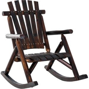 Outsunny Fauteuil à bascule de jardin Adirondack accoudoirs dossier assise à lattes usage intérieur extérieur 97L x 71l x 100H cm bois de sapin