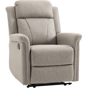 HOMCOM Fauteuil de relaxation inclinable 135° manuellement tissu en microfibre avec repose-pied gris