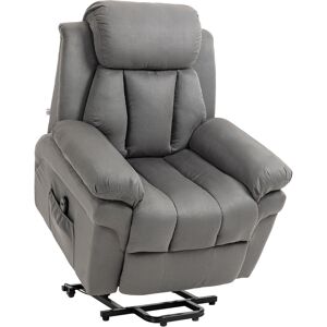 HOMCOM Fauteuil de Relaxation électrique Fauteuil releveur inclinable avec Repose-Pied Ajustable gris